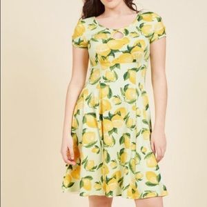 Mint Green Lemon Jersey knit dress